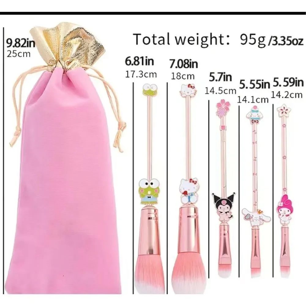 Sanrio Hello Kitty & Friends 5 Pc Makeup Brush Set